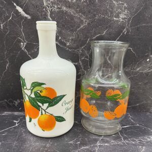 Vintage Orange Juice Jug Lot – 1984 Italy Provender & 1987 Anchor Hocking Carafe